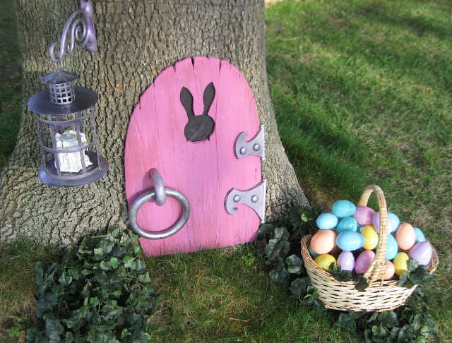 Easter bunny home and Easter egg basket