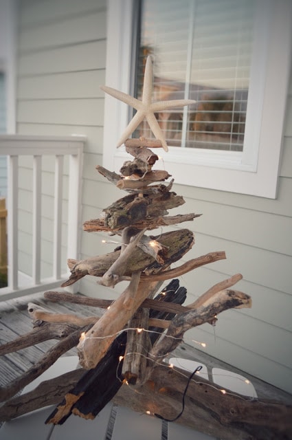 Christmas tree made from driftwood