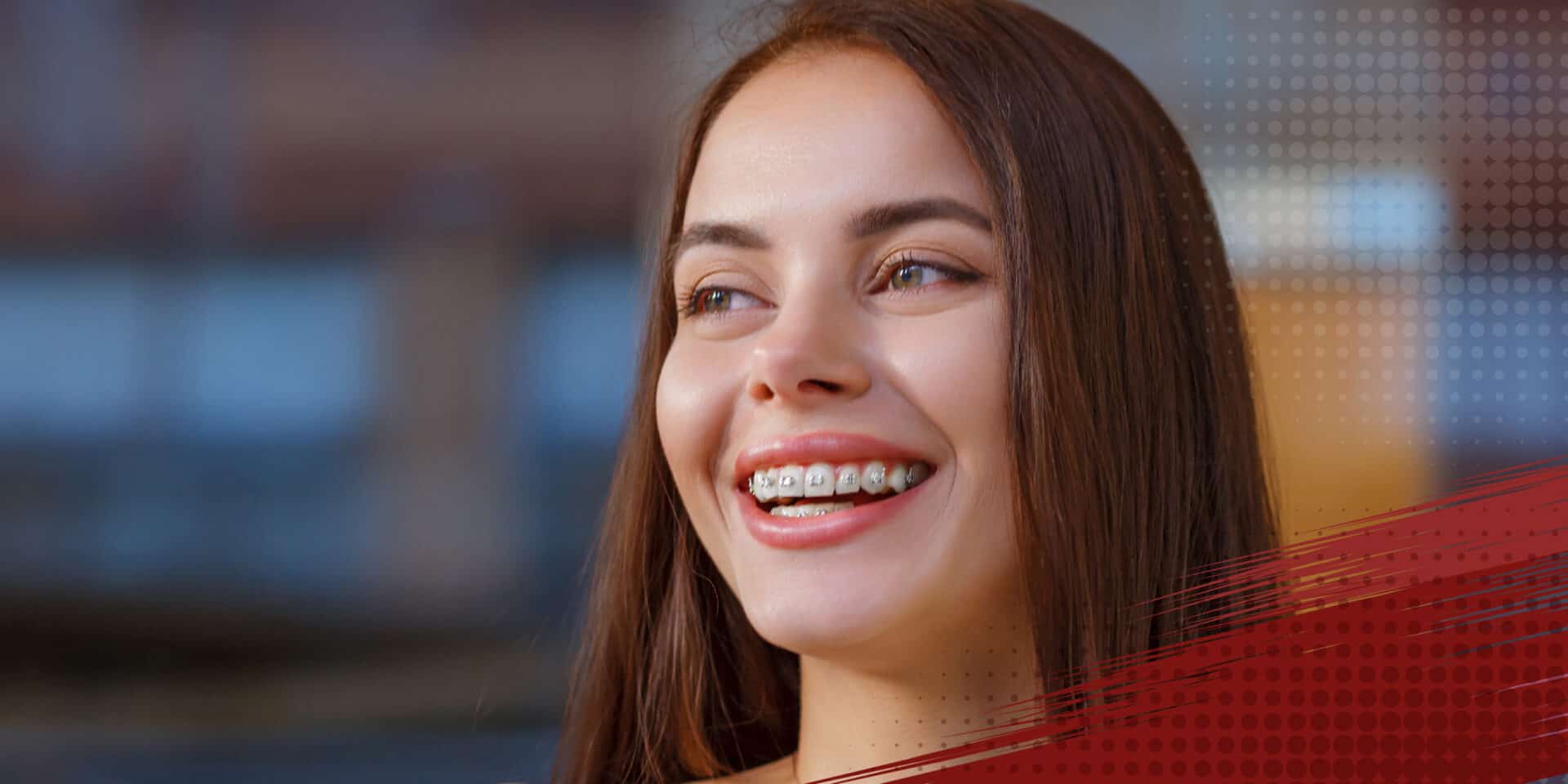 Smiling teen with braces
