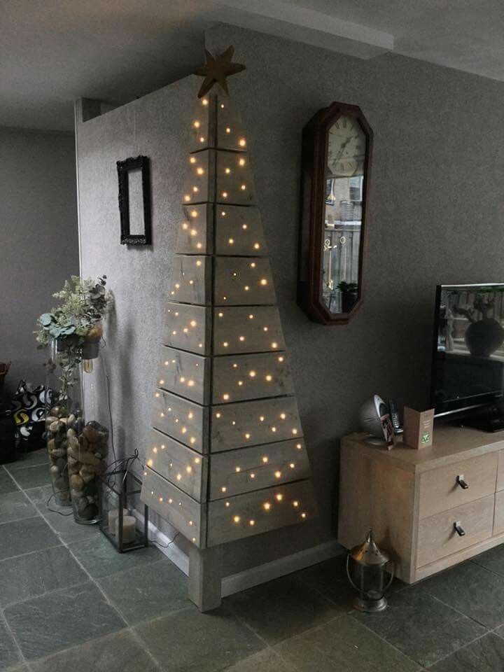Christmas tree on wall corner